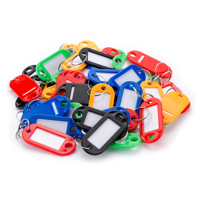 بارسكا علامات مفاتيح متعددة الأغراض من بارسكا مع ملصقات للكتابة وحامل حلقات - 100 علامة ملونة - Image 3